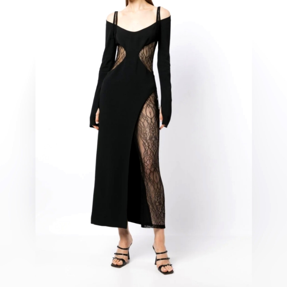 Dion Lee Composite Lace Crepe Midi Dress